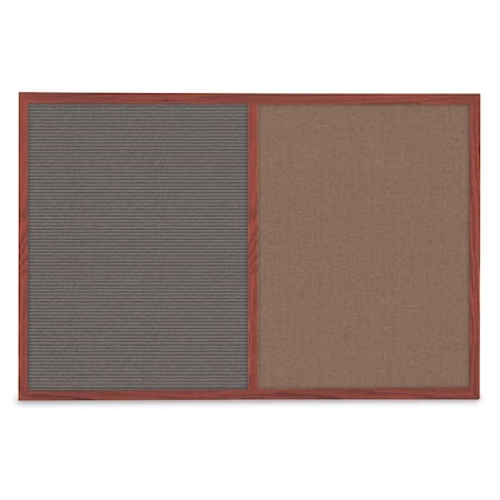United Visual Products Slim Style Indoor Enclosed Corkboard, 36 UV504SCH-SATIN-CLOUD